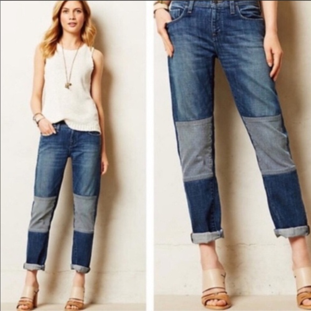 Anthropologie Pilcro jeans knee patch ankle